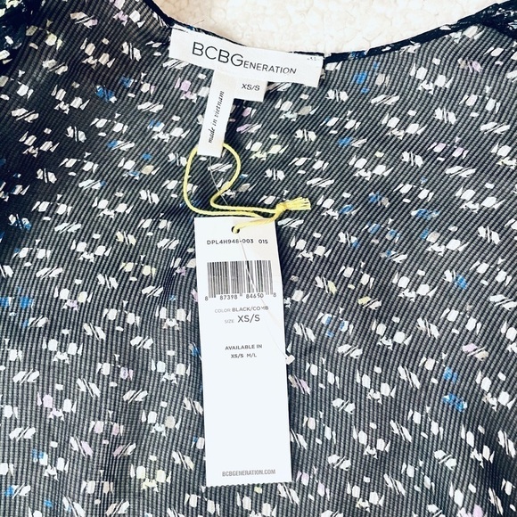 NWT BCBGeneration Sheer Cardigan/Kimono in Black with Small Design – Size XS/S ✨ - Picture 4 of 11